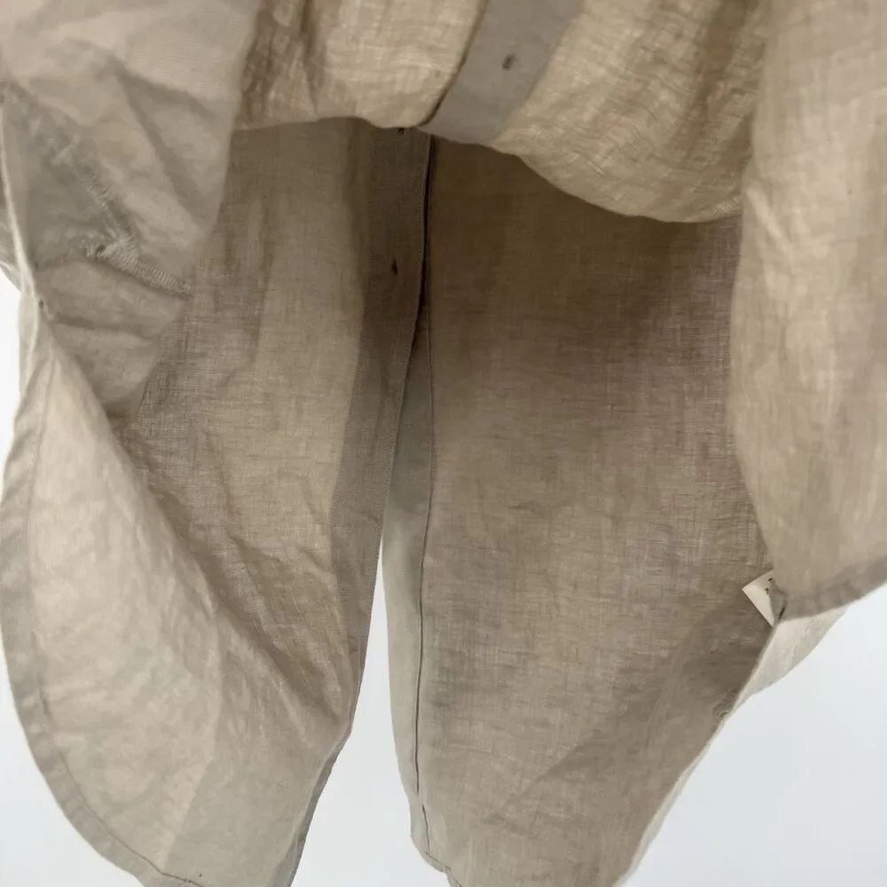 Cloth & Stone Taupe Tan Linen Collared Tank Top Sleeveless Size Large Boho - Picture 6 of 9